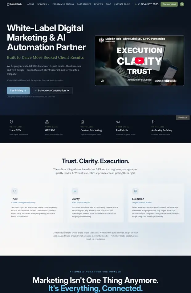 Screenshot of the Dialed In Web website